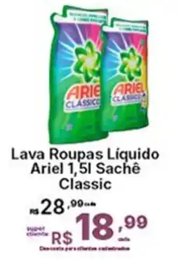 Super Lagoa Lava Roupas Liquido Ariel Sachê oferta