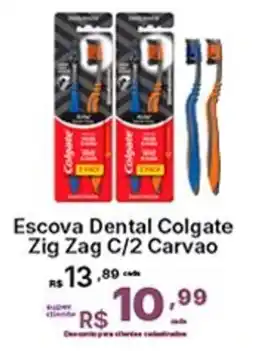 Super Lagoa Escova Dental Colgate Zig Zag C/2 Carvao oferta