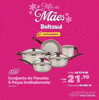 Deltasul Conjunto de Panelas 5 Peças Antiaderente oferta