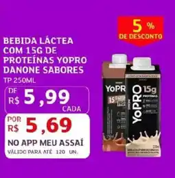Assaí Atacadista Bebida láctea com 15g de proteínas yopro danone sabores oferta