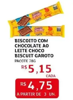 Assaí Atacadista Biscoito com chocolate ao leite choco biscuit garoto pacote oferta