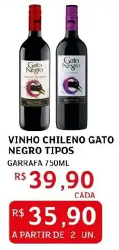 Assaí Atacadista Vinho chileno gato negro tipos oferta