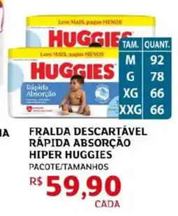 Assaí Atacadista Fralda descartável rápida absorção hiper huggies oferta
