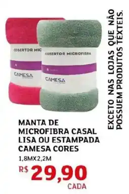 Assaí Atacadista Manta de microfibra casal lisa ou estampada camesa cores 1,8mx2,2m oferta