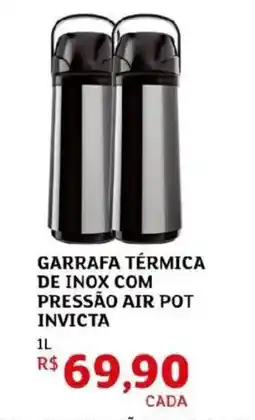 Assaí Atacadista Garrafa térmica de inox com pressão air pot invicta oferta