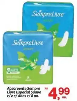 Fort Atacadista Absorvente Sempre Livre Especial Suave c/es/Abas c/8 un. oferta