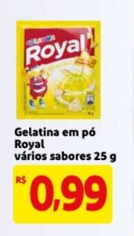 Mercado Extra Gelatina em po Royal varios sabores 25g oferta