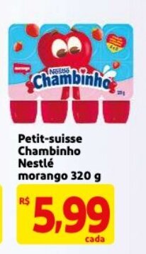 Mercado Extra Petit-suisse Chambinho Nestle morango 320g oferta