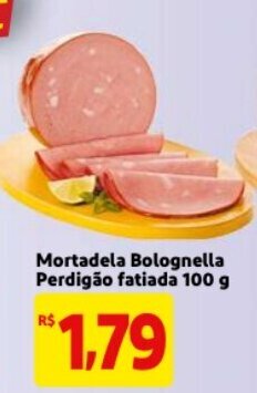 Mercado Extra Mortadela Bolognella Perdigao fatiada 100g oferta