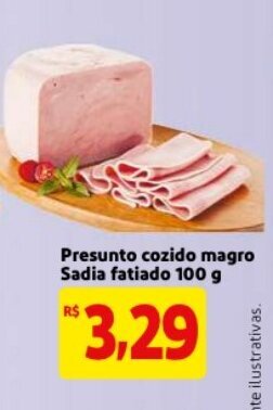 Mercado Extra Presunto Cozido Magro Sadia fatiado 100g oferta