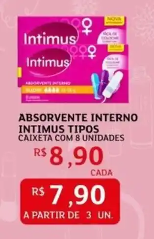 Absorvente interno intimus tipos