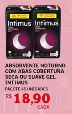 Assaí Atacadista Absorvente noturno com abas cobertura seca ou suave gel intimus oferta