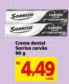 Mercado Extra Creme Dental Sorriso Carvao 90g oferta