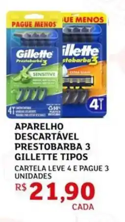 Assaí Atacadista Aparelho descartável prestobarba 3 gillette tipos oferta