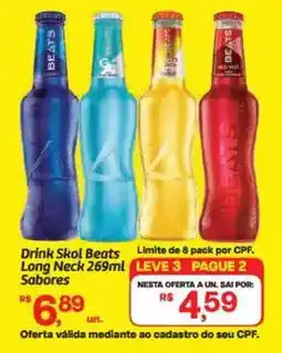 Fort Atacadista Drink Skol Beats Long Neck Sabores oferta