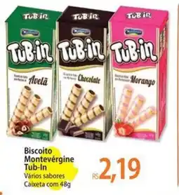Atacadão Biscoito Montevérgine Tub-In Vários sabores Caixeta oferta