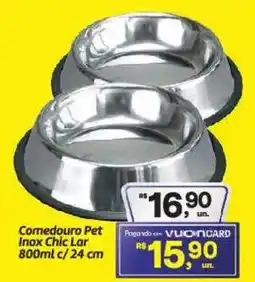 Fort Atacadista Comedouro Pet PogondoVUONCARD Inox Chic Lar oferta