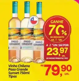 Fort Atacadista Vinho Chileno Paso Grande Sunset Tipos oferta