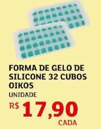 Forma de gelo de silicone 32 cubos oikos unidade