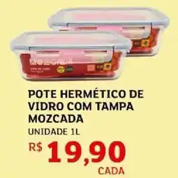 Assaí Atacadista Pote hermético de vidro com tampa mozcada oferta