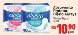 Supermercados Mateus Absorvente Protetor Diario Always oferta