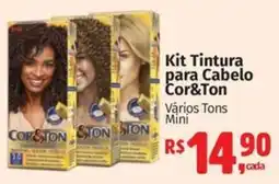 Supermercados Mateus Kit Tintura para Cabelo Cor&Ton Vários Tons Mini oferta