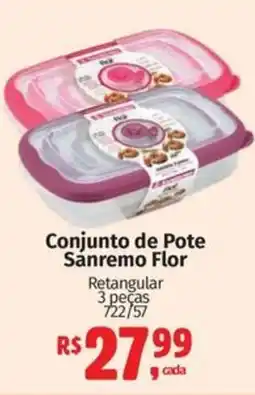 Supermercados Mateus Conjunto de Pote Sanremo Flor oferta