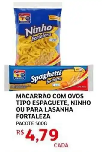 Macarrão com ovos tipo espaguete, ninho ou para lasanha fortaleza