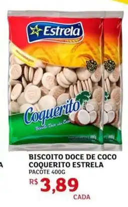 Assaí Atacadista Biscoito doce de coco coquerito estrela pacote oferta