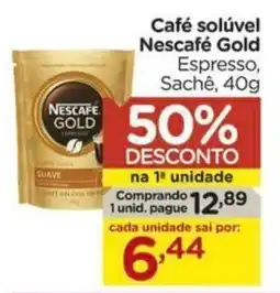 Carrefour Café solúvel Nescafé Gold Espresso, Sachê, oferta
