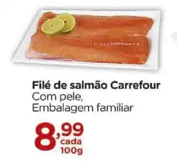 Carrefour Filé de salmão Carrefour Com pele, Embalagem familiar oferta
