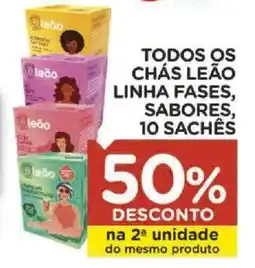 Carrefour Todos os chás leão linha fases, sabores, 10 sachês oferta
