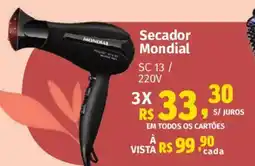 Supermercados Mateus Secador Mondial oferta