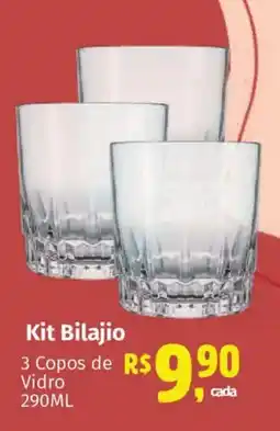 Supermercados Mateus Kit Bilajio 3 Copos de Vidro oferta