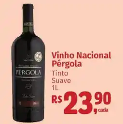 Supermercados Mateus Vinho Nacional Pérgola Tinto Suave oferta