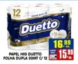 Higa's Supermercado Papel hig duetto folha dupla 30mt c/12 oferta