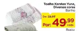 Carrefour Toalha Karsten Yuna, Diversas cores Banho oferta