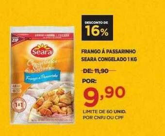 Apoio Mineiro Frango à Passarinho Seara Congelado oferta