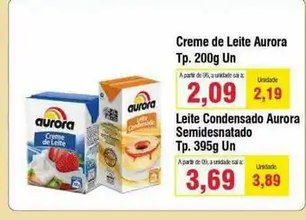 Spani Atacadista Creme De Leite Aurora Leite Condensado Aurora Semidesnatado oferta