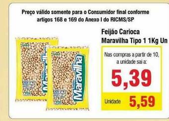 Feijão Carioca Maravilha Tipo 1