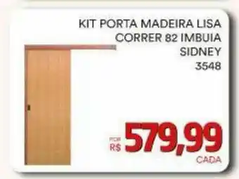 Conibase Kit Porta Madeira Lisa Correr 82 Imbuia Sidney oferta
