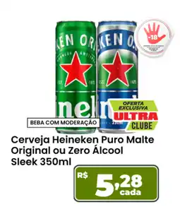 Ultrabox Cerveja Heineken Puro Malte Original ou Zero Álcool Sleek oferta