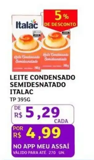 Assaí Atacadista Leite condensado semidesnatado italac oferta