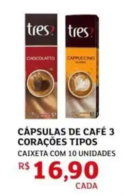 Assaí Atacadista Cápsulas de café 3 corações tipos oferta