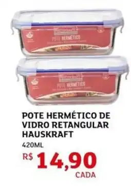 Assaí Atacadista Pote hermético de vidro retangular hauskraft oferta