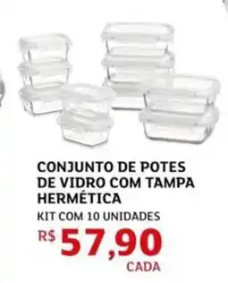 Assaí Atacadista Conjunto de potes de vidro com tampa hermética oferta