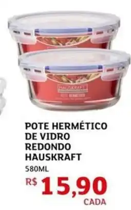 Assaí Atacadista Pote hermético de vidro redondo hauskraft oferta