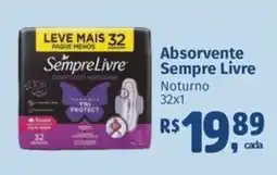 Supermercados Mateus Absorvente Sempre Livre Noturno 32x1 oferta