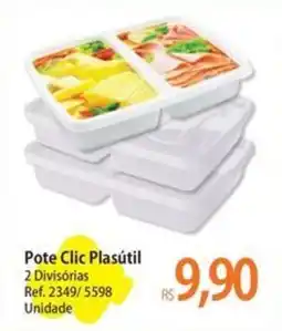 Atacadão Pote Clic Plasútil 2 Divisórias oferta