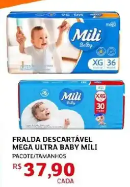 Assaí Atacadista Fralda descartável mega ultra baby mili oferta